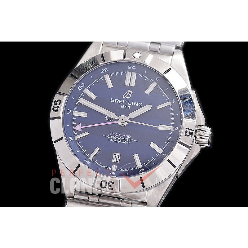 BL-C6N-102 ZF Chronomat Automatic GMT - 6 Nations Ruby Special Edition "Scotland" SS/SS Blue A-2836 