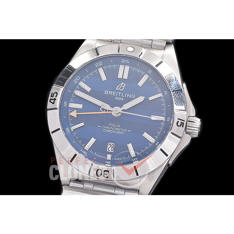 BL-C6N-104 ZF Chronomat Automatic GMT - 6 Nations Ruby Special Edition "Italy" SS/SS Blue A-2836 