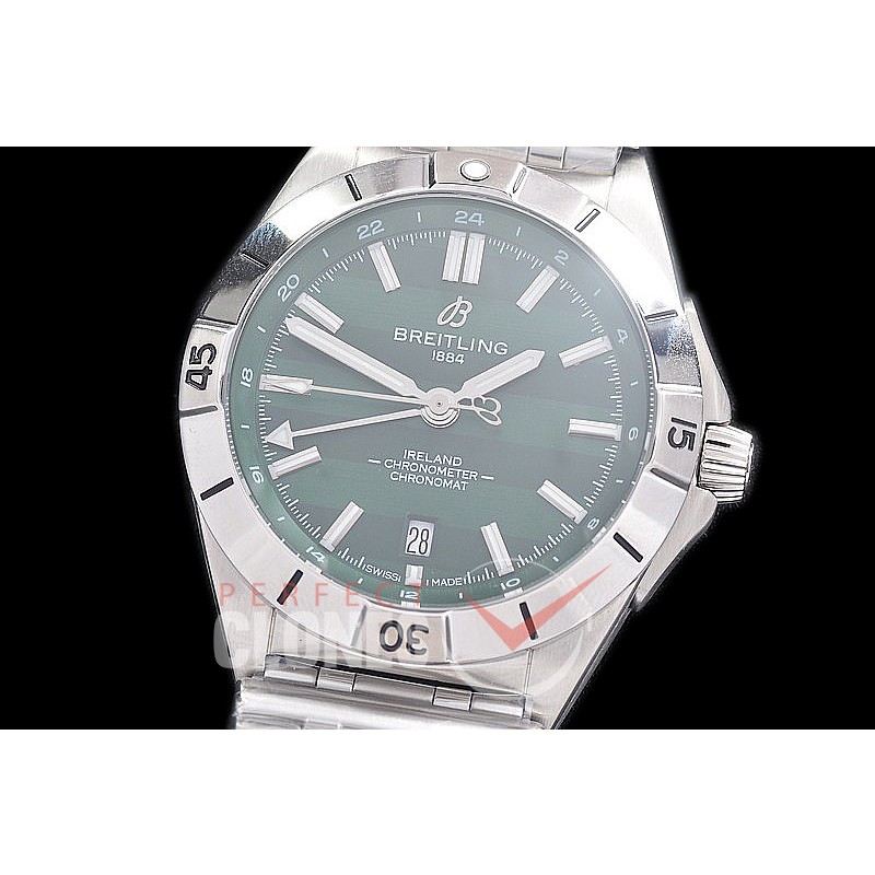 BL-C6N-106 ZF Chronomat Automatic GMT - 6 Nations Ruby Special Edition "Ireland" SS/SS Green A-2836 