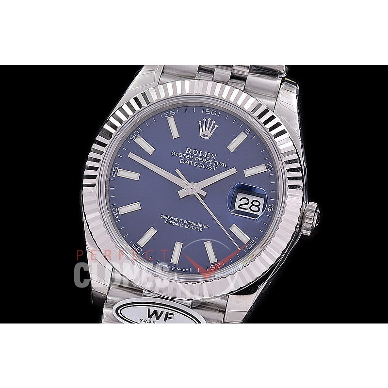 0 0 0 0 0 R41DJS-3235-504J WFF 904L Steel Datejust 41mm 126334 SS/SS Fluted/Jubilee BlueSticks SH 3235