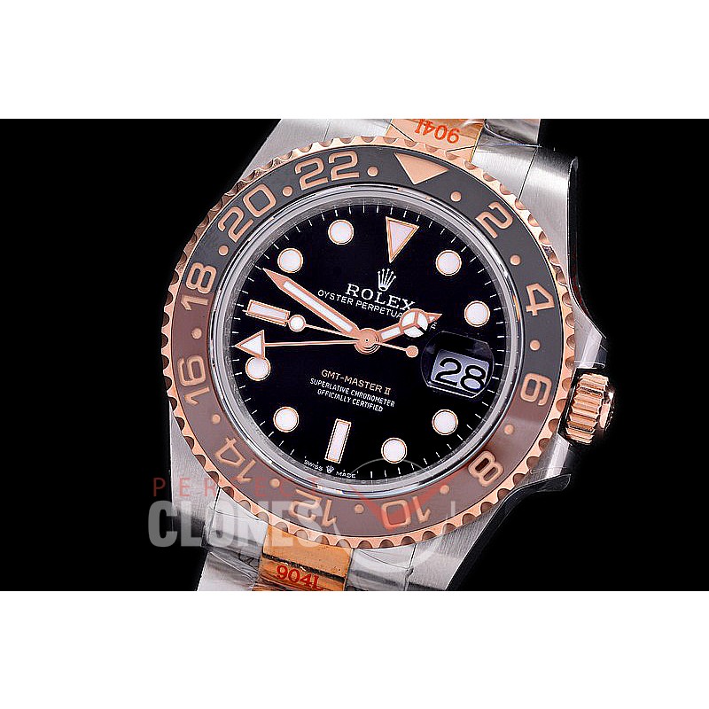 0 0 0 0 0 0 RLGTR00941W GMF V6 904L Steel / 14K Wrapped Rose Gold 2018 GMT 126711CHNR Coke SS/RG Black VR 3285 CHS