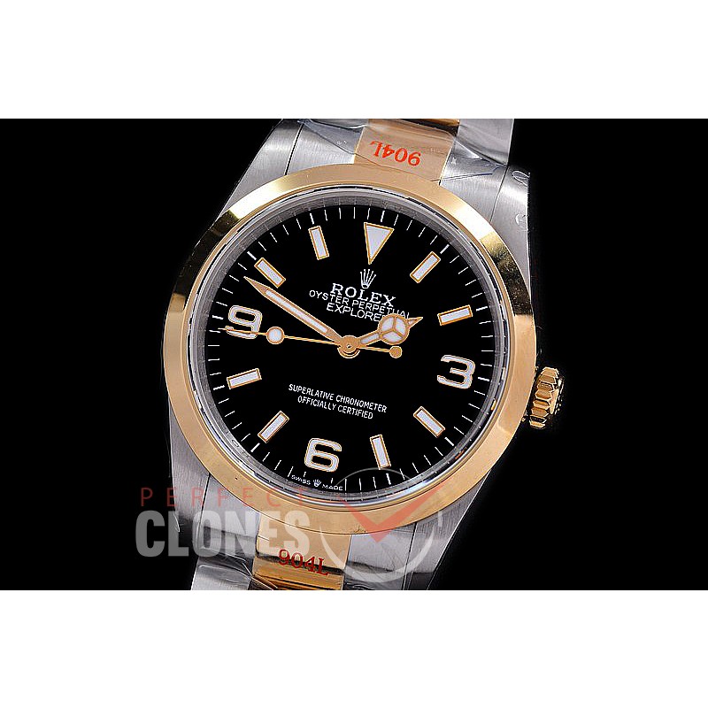 0 0 0 0 0 RLEX-36-006 GMF 904L Steel Explorer 1 36mm 124273 SS/YG/SS Black SH 3230