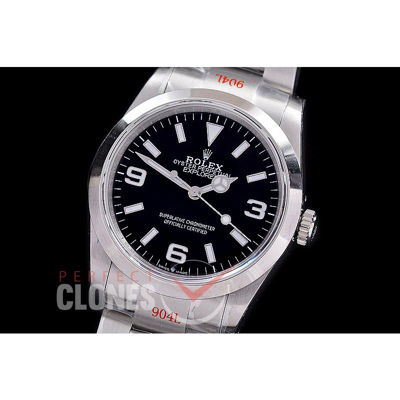 0 0 0 0 0 RLEX-36-001 GMF 904L Steel Explorer 1 36mm 124270 SS/SS Black SH 3230