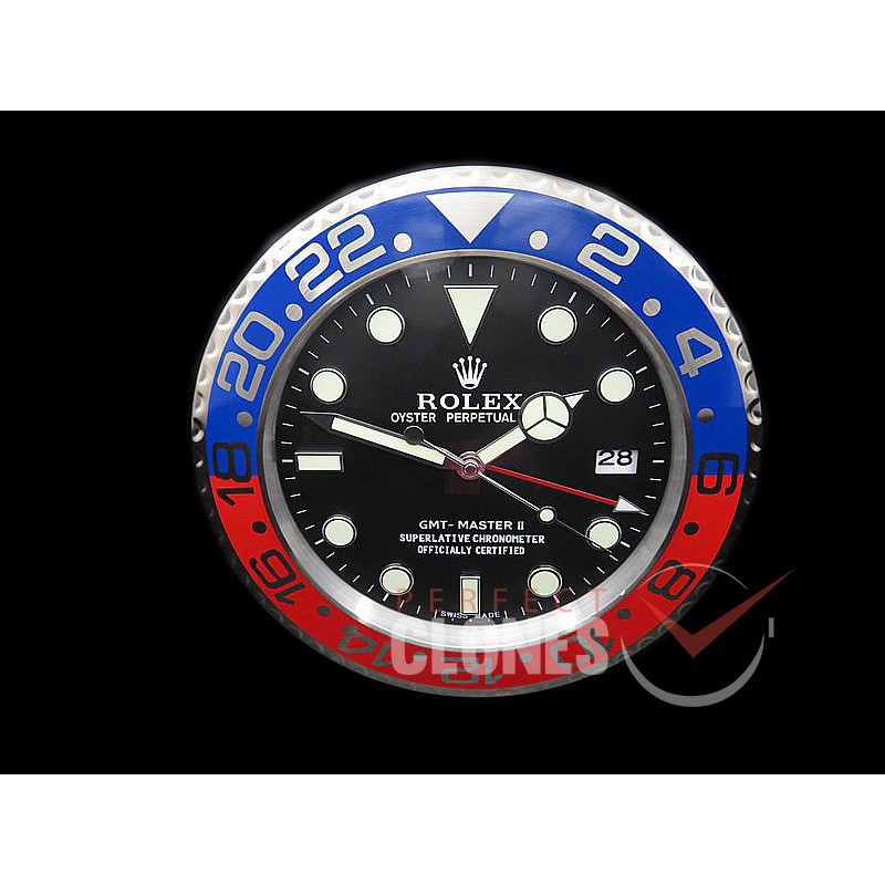 0 0 0 0 0 0 RLDC-GMT-103 Dealer Clock Pepsi GMT Style Swiss Quartz