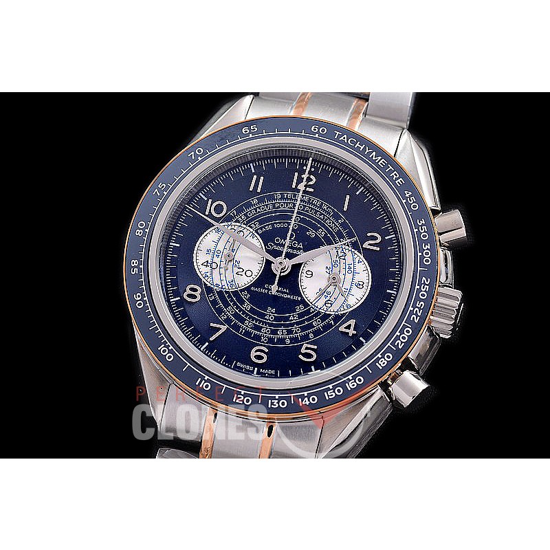 0 0 0 0 0 0 OMSP00908 Speedmaster Chronoscope SS/RG Blue OS20 Quartz