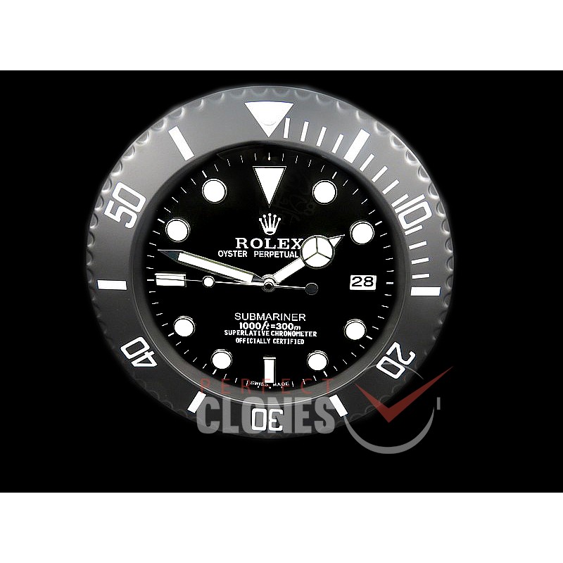 0 0 0 0 0 0 RLDC-SUB-121 Dealer Clock Submariner Style Black Swiss Quartz