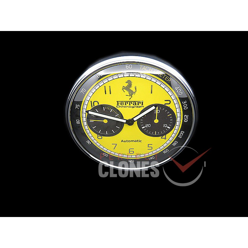 0 0 0 0 0 0 FEDC-103 Dealer Clock Ferrai Chronograph Style Swiss Quartz