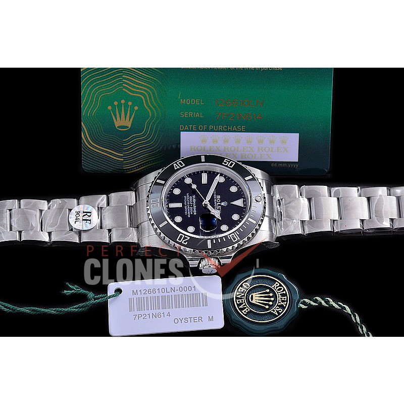 RLS-41-0051 RF 904L Steel 2020 41mm Submariner 126610LN SS/SS Black SA 3235 