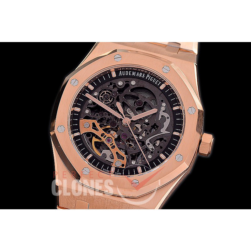 0 0 AP15407-006 APS-F Royal Oak 15407 Oak Double Balance Wheel Openworked RG/RG A-3132