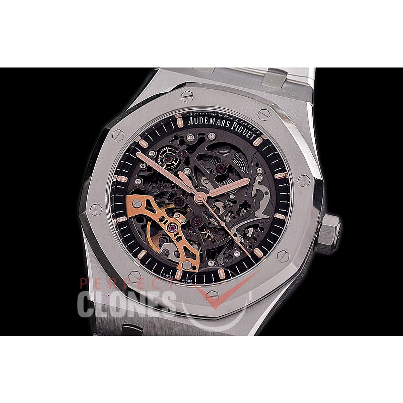 0 0 AP15407-001 APS-F Royal Oak 15407 Oak Double Balance Wheel Openworked SS/SS A-3132
