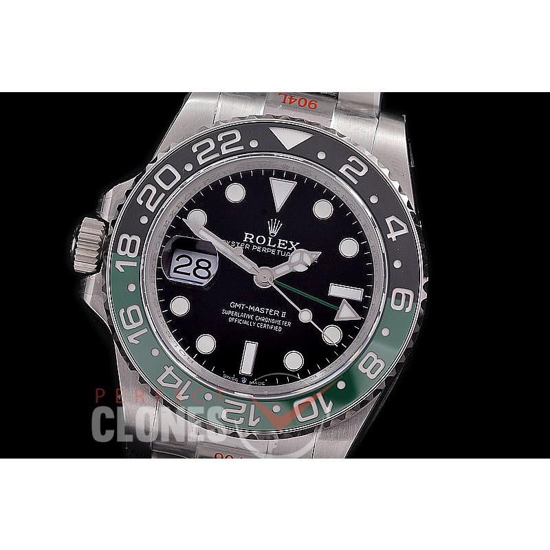 0 0 0 0 0 RLGS00925 GMF V6 904L Steel Lefty GMT 126720VTNR "Sprite" SS/SS/Oyster Black VR 3285 CHS