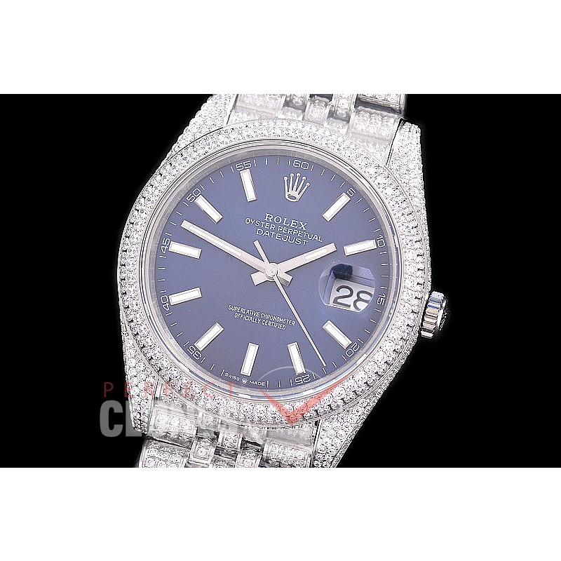 0 0 R41DJS-014J BP 904L Steel 126334 Diam/Jubilee SS/SS/Diam Blue Sticks Asian 2824