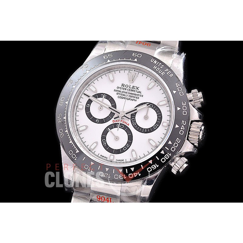0 0 0 RLDS-4130-851 QF V3 904L Steel Daytona 116500LN SS/CER/SS White Sticks 4130 Superclone - 72 Hours Power Reserve Movement 