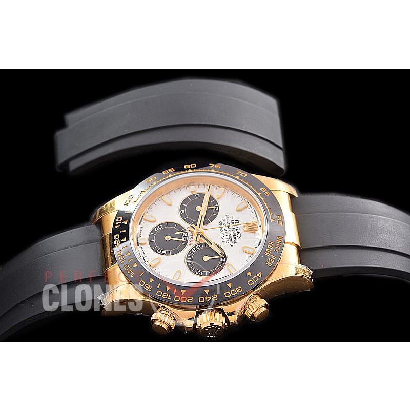 0 0 0 RLDF-4130-859R QF V3 904L Steel Daytona 116518LN YG/CER/RU Meteorite Sticks 4130 Superclone - 72 Hours Power Reserve Movement 