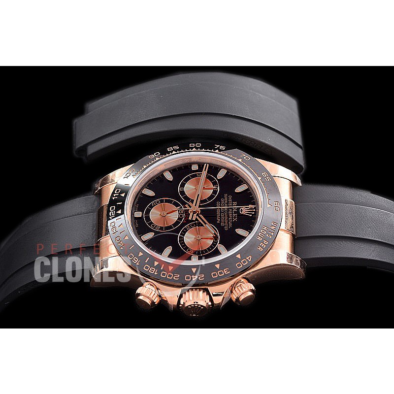 0 0 0 RLDFR-4130-852R QF V3 904L Steel Daytona 116515LN RG/CER/RU Black Sticks 4130 Superclone - 72 Hours Power Reserve Movement 
