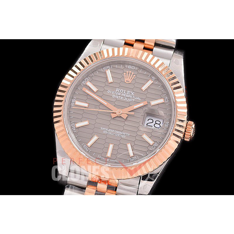 0 0 0 0 0 R41DJTR-3235-210 GMF 904L Steel Datejust 41mm 126331 ∫SS/RG Fluted/Jubilee Fluted Dark Rhodium Sticks SH 3235