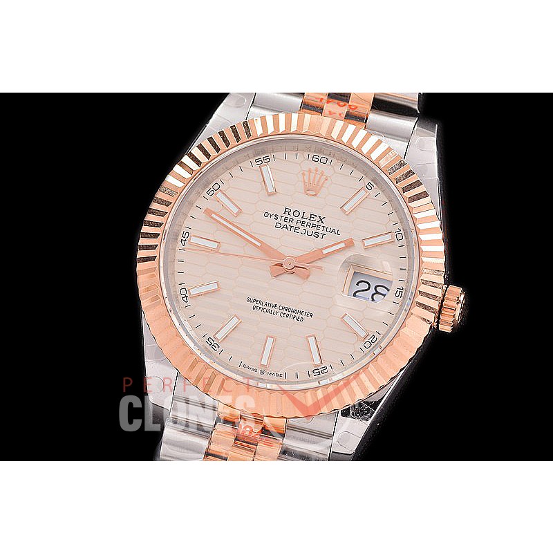 0 0 0 0 0 R41DJTR-3235-207 GMF 904L Steel Datejust 41mm 126331 ∫SS/RG Fluted/Jubilee Fluted Rose Gold Sticks SH 3235