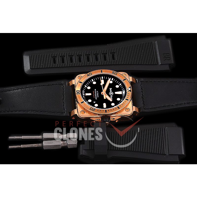 0 0 0 0 0 0 0 BR03-92-041 ANF/OXF BR03-92 Bronzo Diver BR/LE Black Miyota 9015 - Bundle Rubber Strap / Toolkit 