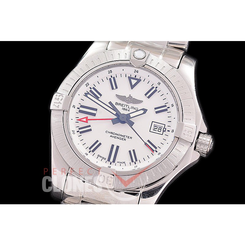 0 0 0 0 0 0 BLSA-43-031 ANF/OXF Avenger Automatic GMT 43mm SS/SS White Sticks Asia 2836 