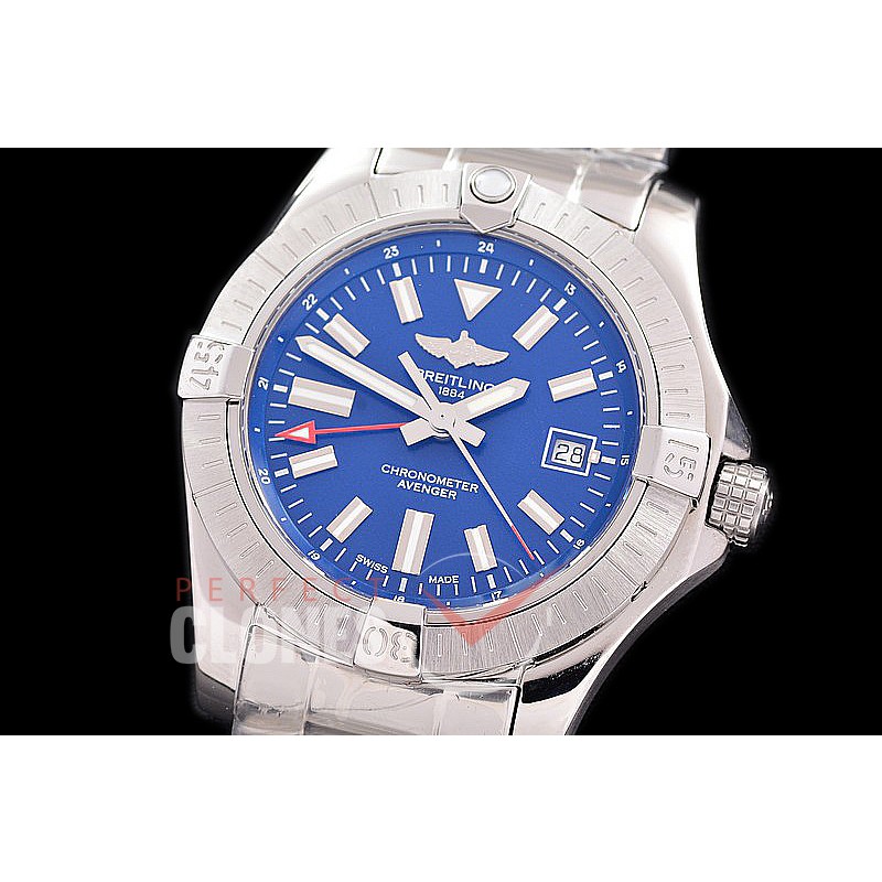 0 0 0 0 0 0 BLSA-43-033 ANF/OXF Avenger Automatic GMT 43mm SS/SS Blue Sticks Asia 2836 