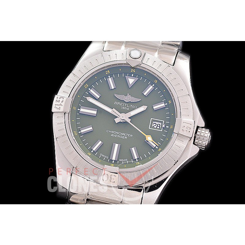 0 0 0 0 0 0 0 0 0 BLSA-43-016 ANF/OXF Avenger Automatic 43mm SS/SS Olive Green Sticks Asia 2824