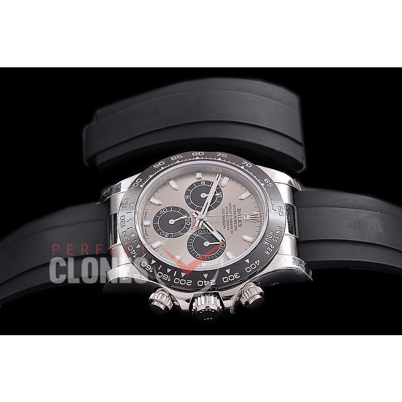 0 0 0 RLDS-4130-858R QF V3 904L Steel Daytona 116519LN SS/CER/RU Grey Sticks 4130 Superclone - 72 Hours Power Reserve Movement 