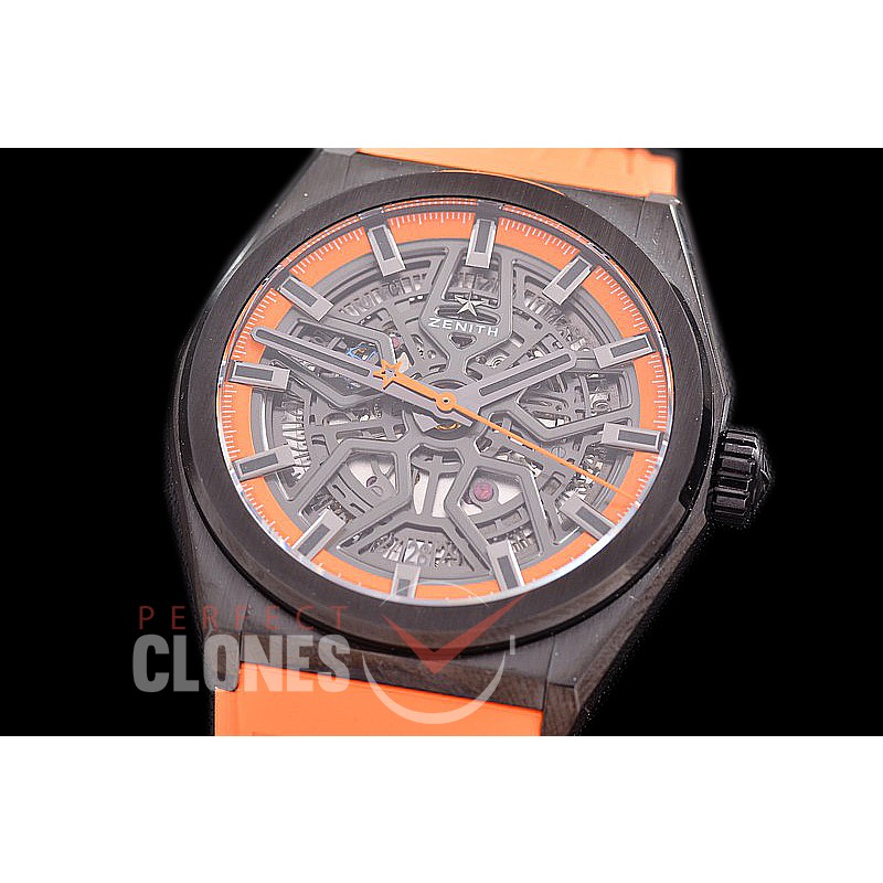 0 0 0 0 0 0 0 ZN-DFC-126R Deft Classic Automatic PVD/RU Black Skeleton / Orange Miyota 9015 Modified 