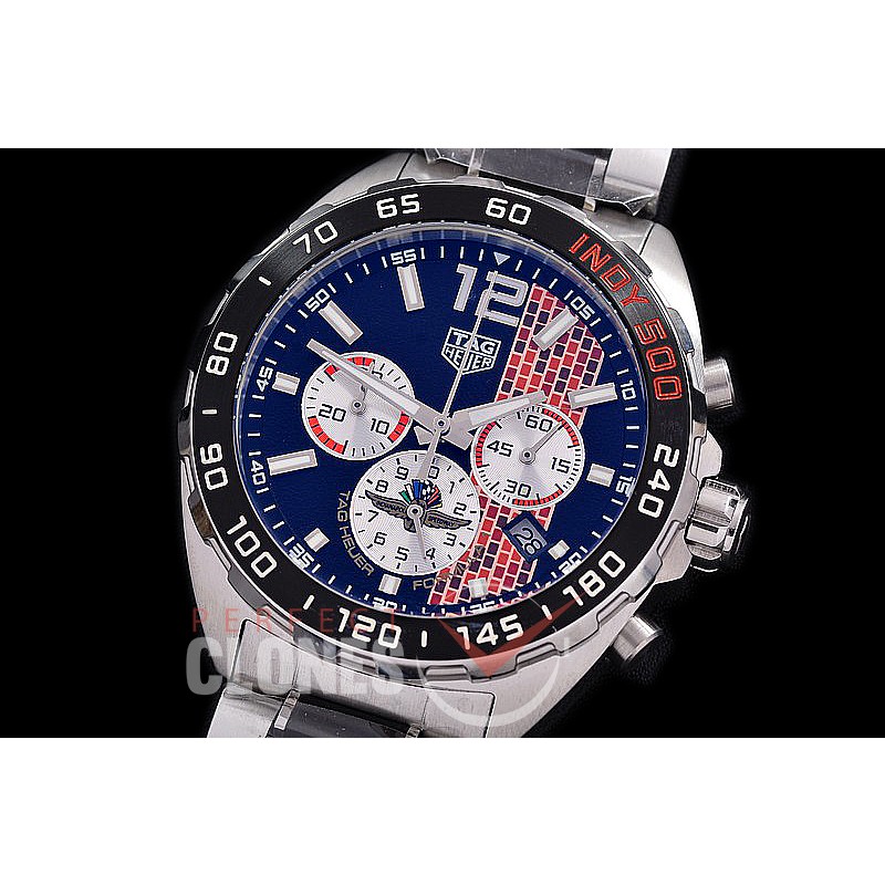 0 TGF1-00811A Indy 500 Indianapolis Speedway Special Ed Chronograph SS/SS Black OS 20 Qtz