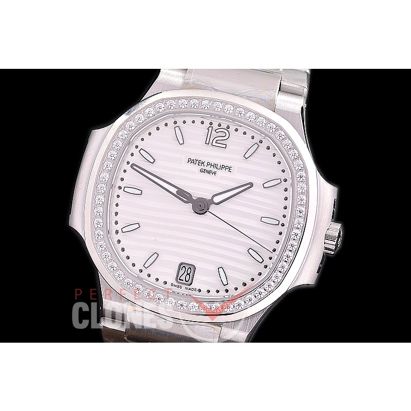 PP-7118-001D 3KF Nautilus Ladies 7118 SS/SS White Asian Clone Calibre 324SC