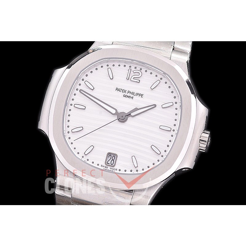 PP-7118-001 3KF Nautilus Ladies 7118 SS/SS White Asian Clone Calibre 324SC