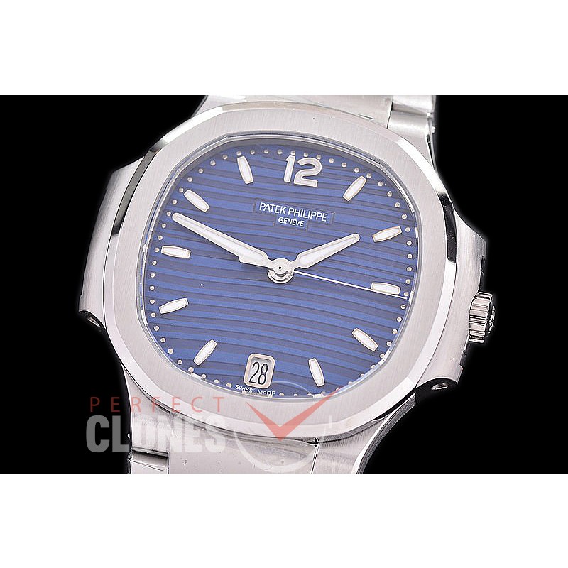 PP-7118-003 3KF Nautilus Ladies 7118 SS/SS Blue Asian Clone Calibre 324SC