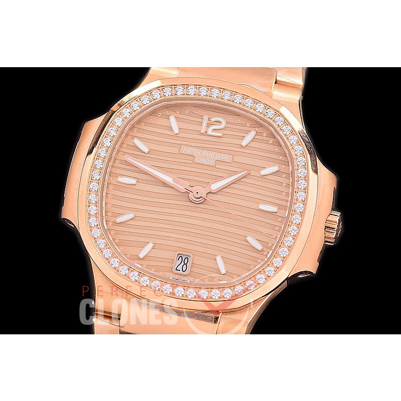 PP-7118-015D 3KF Nautilus Ladies 7118 RG/RG Rose Gold Asian Clone Calibre 324SC