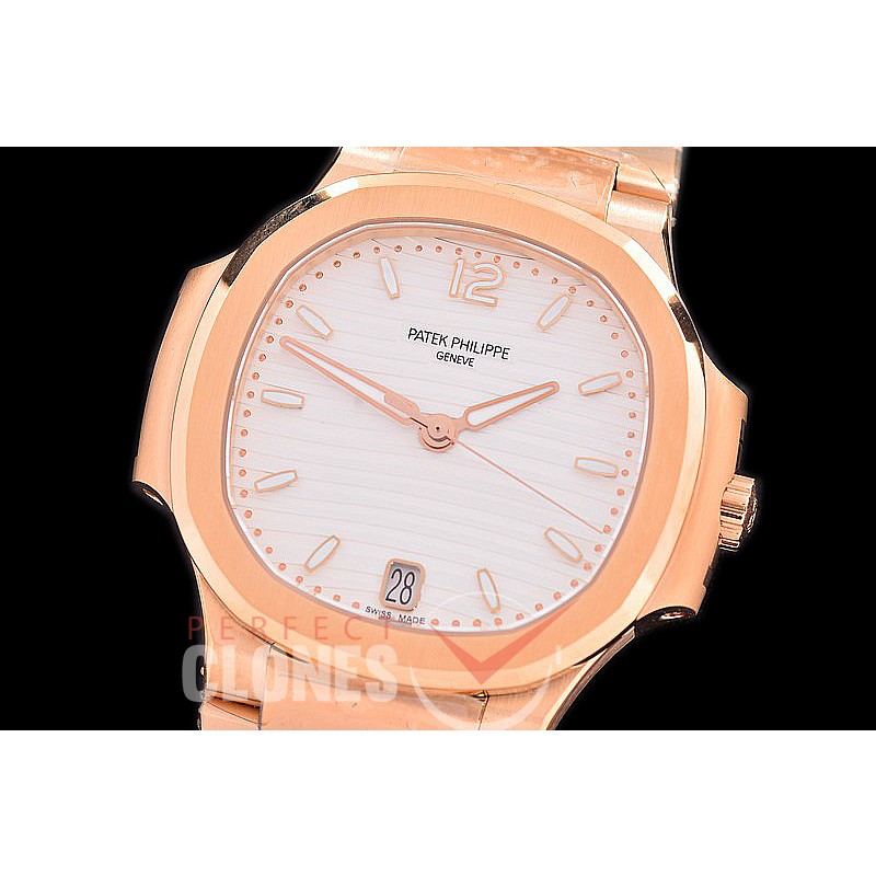 PP-7118-011 3KF Nautilus Ladies 7118 RG/RG White Asian Clone Calibre 324SC