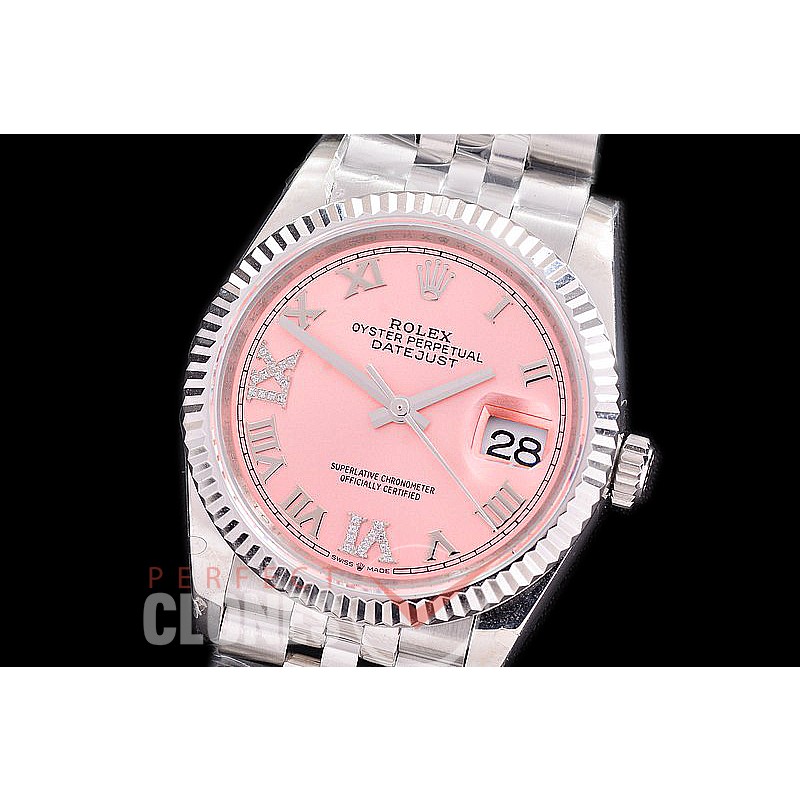 R36DJS-526 BP Datejust 36 126234 SS/SS Fluted/Jubilee 2019 Pink Roman/Diamonds A-2824