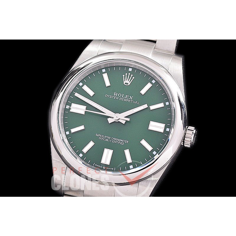 RLOY-41-024S GMF 904 Steel Osyter Perpetual 41mm 124300 SS/SS Green Sticks VR 3230 