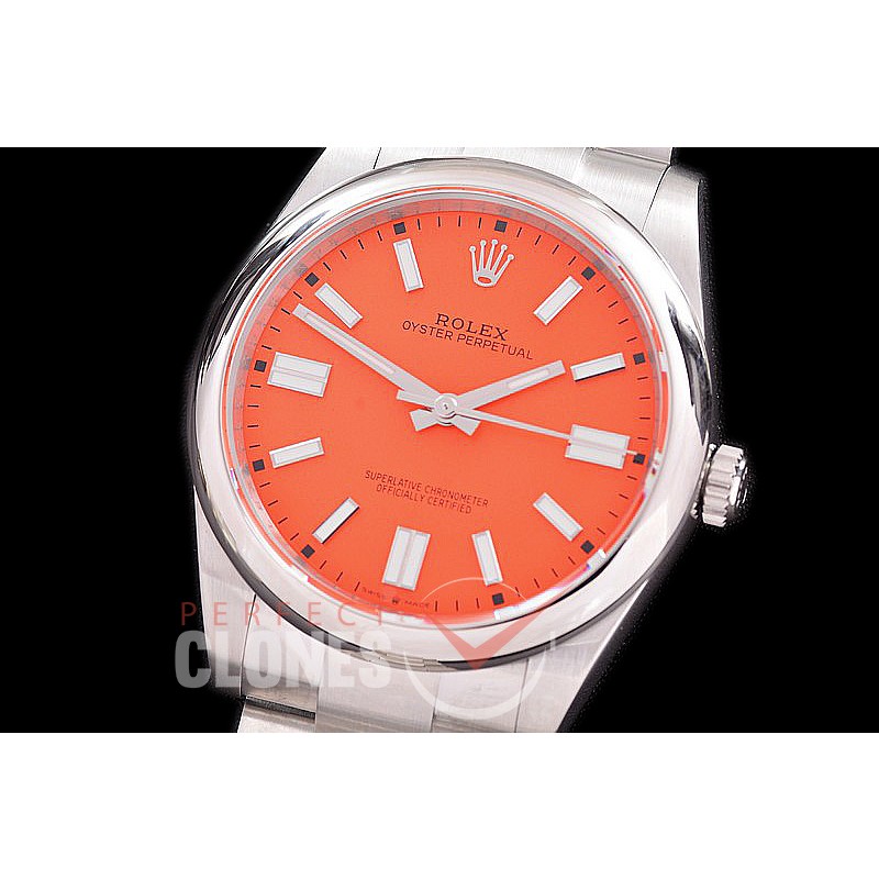 RLOY-41-025S GMF 904 Steel Osyter Perpetual 41mm 124300 SS/SS Coral Red Sticks VR 3230 