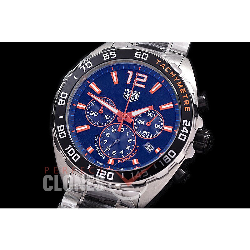0 TGF1-00805A Indy 500 Indianapolis Speedway Special Ed Chronograph SS/SS Black-Orange OS 20 Qtz