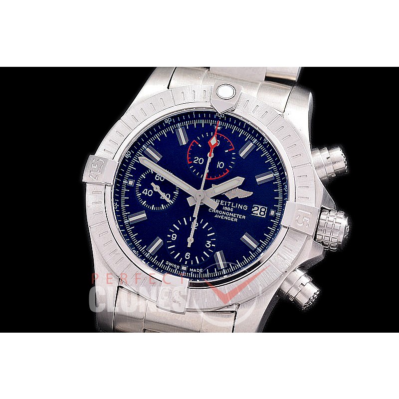 BLSA-43-100S ANF/OXF Avenger Chronograph 43 SS/SS Black Sticks A-7750