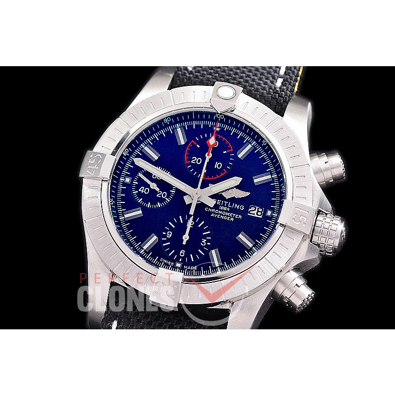 BLSA-43-100 ANF/OXF Avenger Chronograph 43 SS/LE Black Sticks A-7750