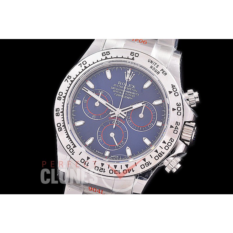 0 0 0 RLDS-4130-843 QF V3 904L Steel Daytona 116509BLSO SS/SS Blue Sticks 4130 Superclone - 72 Hours Power Reserve Movement 