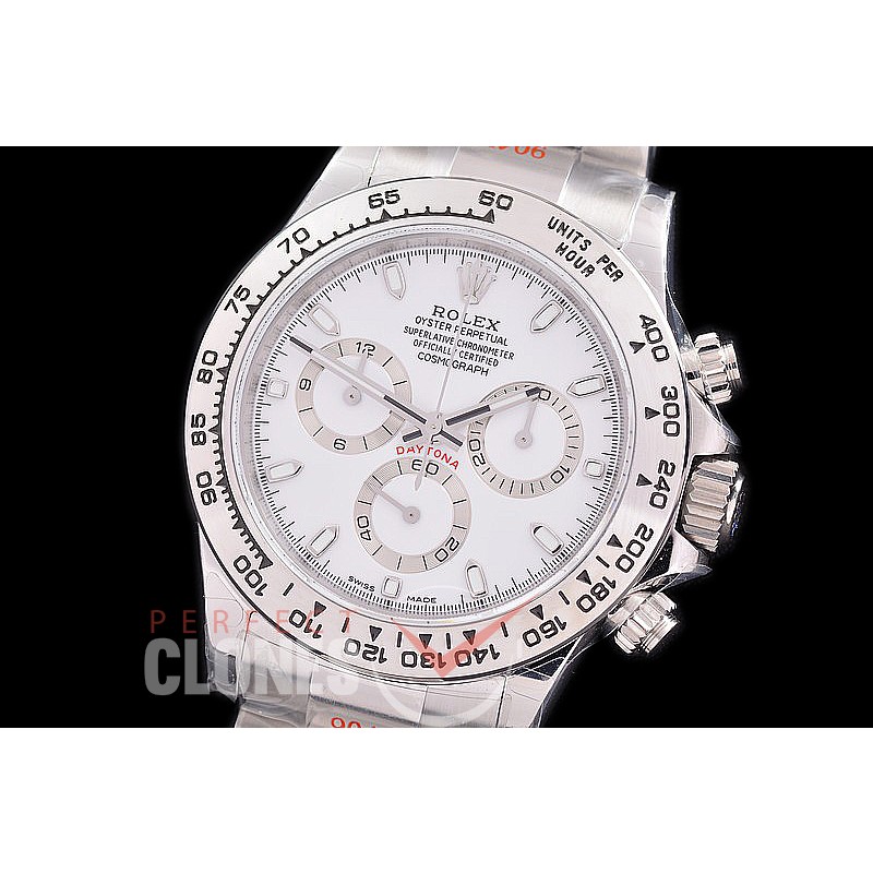 0 0 0 RLDS-4130-841 QF V3 904L Steel Daytona 116520 SS/SS White Sticks 4130 Superclone - 72 Hours Power Reserve Movement 