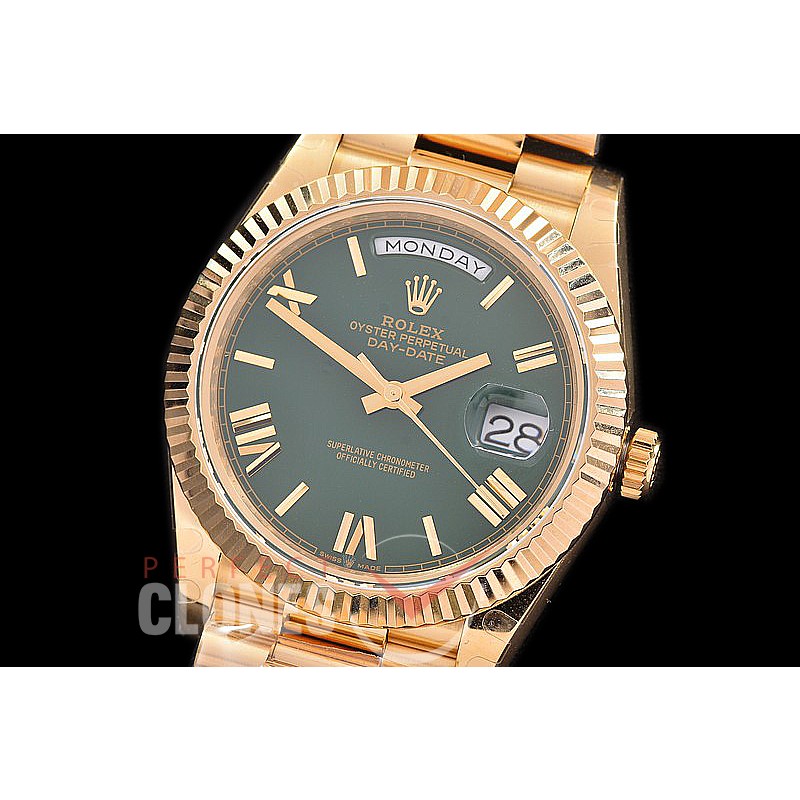 R40DDF10036 Daydate 40mm 228238 YG/YG Olive Green Roman A-2836