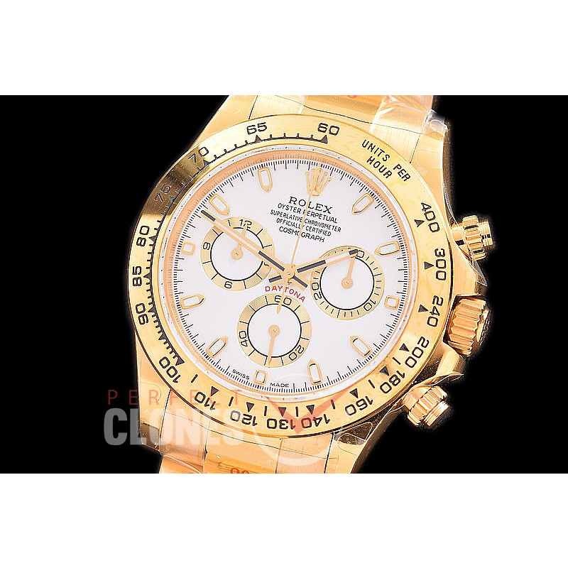 0 0 0 RLDF-4130-841 QF V3 904L Steel Daytona 116508 YG/YG White Sticks 4130 Superclone - 72 Hours Power Reserve Movement 