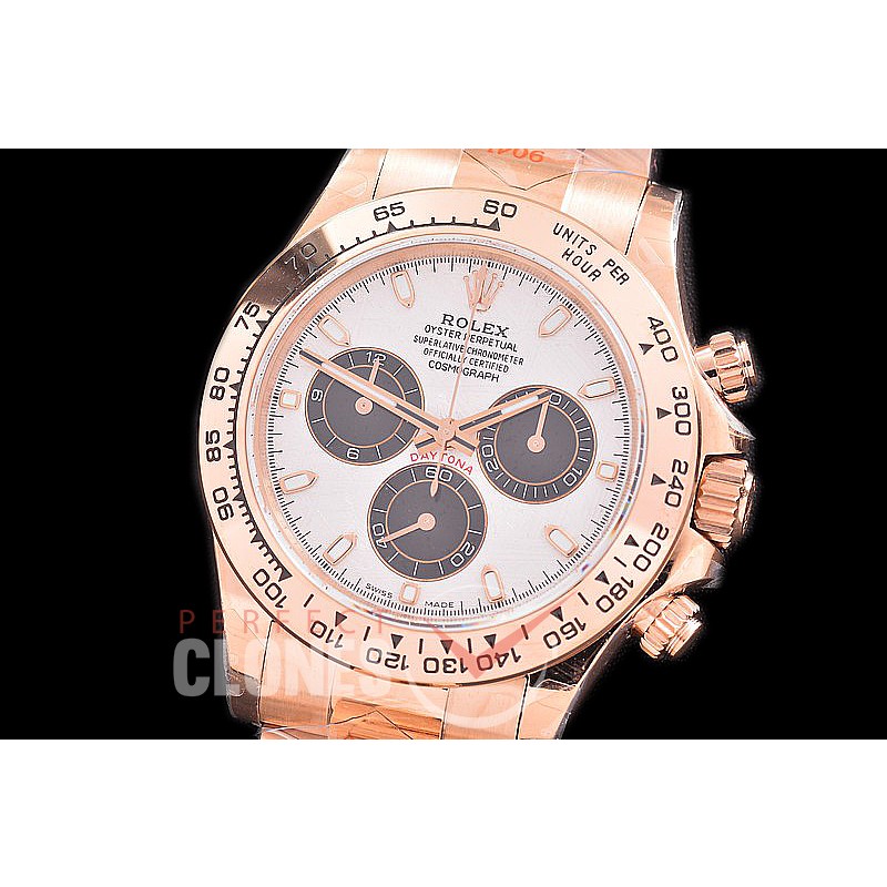 0 0 0 RLDFR-4130-849 QF V3 904L Steel Daytona 116505 RG/RG Meteorite Sticks 4130 Superclone - 72 Hours Power Reserve Movement 