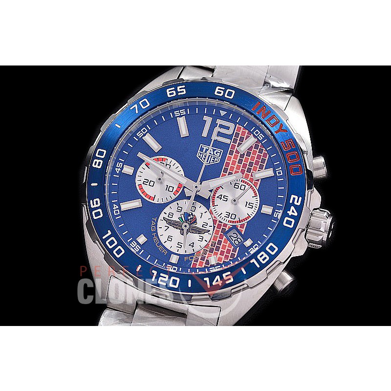 0 TGF1-00813 Indy 500 Indianapolis Speedway Special Ed Chronograph SS/SS Blue OS 20 Qtz