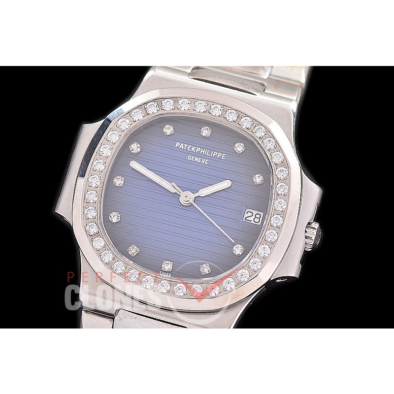 PPNTM-013 Nautilus Mid/ Size SS/SS Blue Diam A-2824