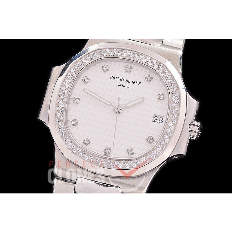 PPNTM-021 Nautilus Mid/ Size SS/SS White Diam A-2824