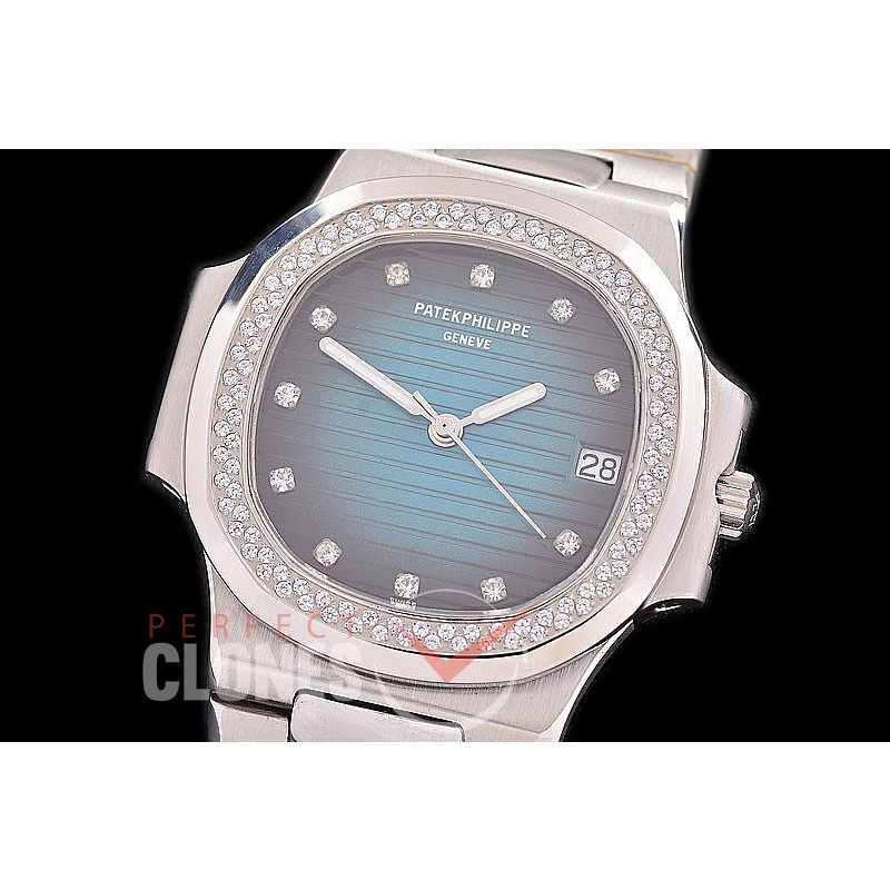 PPNTM-024 Nautilus Mid/ Size SS/SS Flamed Blue Diam A-2824
