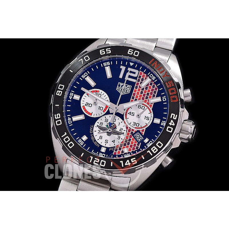0 TGF1-00811 Indy 500 Indianapolis Speedway Special Ed Chronograph SS/SS Black OS 20 Qtz