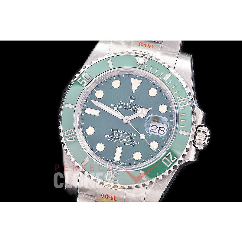 0 0 0 0 0 0 RLSS00912S NF V11 904L Steel Submariner 116610LV SS/SS Hulk Green SH 3135 - Special Offer